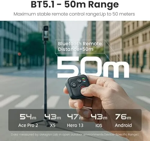 The Bluetooth Remote Control for Insta360 X5/X4/X3/X2/Go 3S/ACE Pro 2, GoPro in real use
