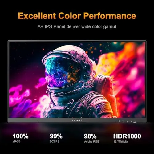 Detail shot of the INNOCN 24.5" 2K QHD 2560x1440P 240Hz Mini LED Gaming Monitor features