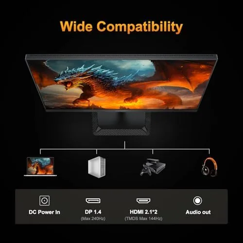 The INNOCN 24.5" 2K QHD 2560x1440P 240Hz Mini LED Gaming Monitor compared in context