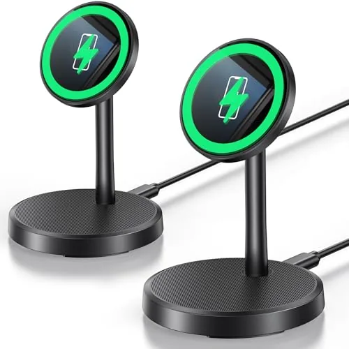 Overview of the Magnetic Wireless Charger iPhone, 2 Pack 15W Fast Mag-Safe Charger