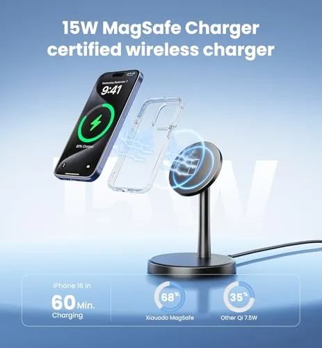 The Magnetic Wireless Charger iPhone, 2 Pack 15W Fast Mag-Safe Charger in real use