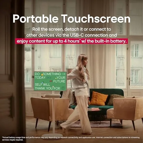 StanbyME 2 next to a standard wall mounted television