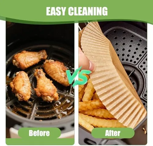 Another view of the Air Fryer Paper Liners 125Pcs 8-inch Non stick and oil