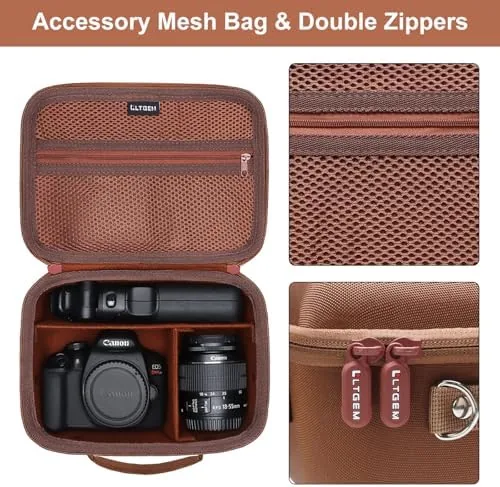 The Small Camera Case Bag for Canon EOS Rebel T7/R50//R100 DSLR in real use