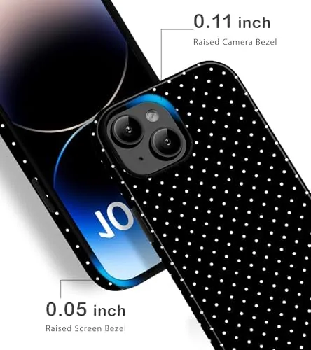 The for iPhone 13/14 Cute Polka Dot Phone Case, Black | in real use