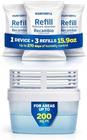 HUMYDRY Moisture Absorber Dehumidifier with 3 Refills 15.9oz Premium Device | 270 Days Humidity Review: Tested and Rated