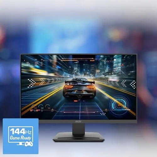 Close up of the slim bezel and the MSI branding on the monitor