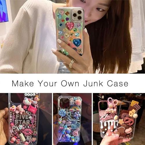 Close look at the stino DIY Phone Junk Case for iPhone 13, 10 Pack build quality