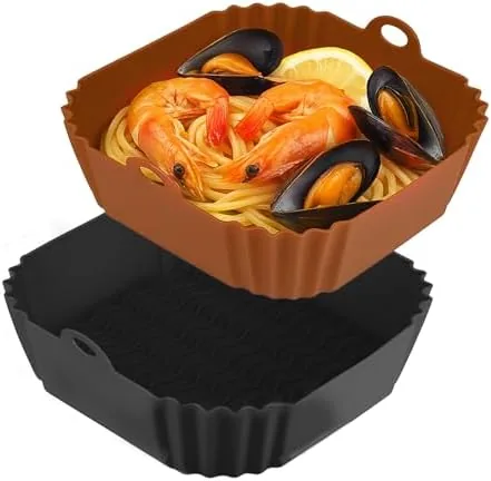 Boribim 9 Inch Large Air Fryer Silicone Liners - 2 PCS Square Reusable AirFryer Review: Tested and Rated