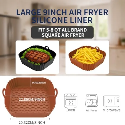 Close look at the Boribim 9 Inch Large Air Fryer Silicone Liners - 2 build quality