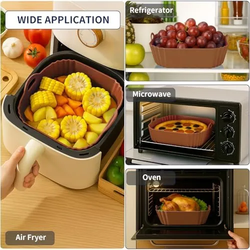 Another view of the Boribim 9 Inch Large Air Fryer Silicone Liners - 2