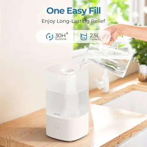 The 2.5L Humidifiers for Bedroom, Top Fill Cool Mist Humidifiers for in real use