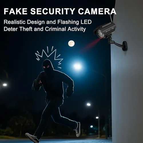 Close look at the WALI Solar Powered Fake Security Camera, Red Light & Antenna build quality