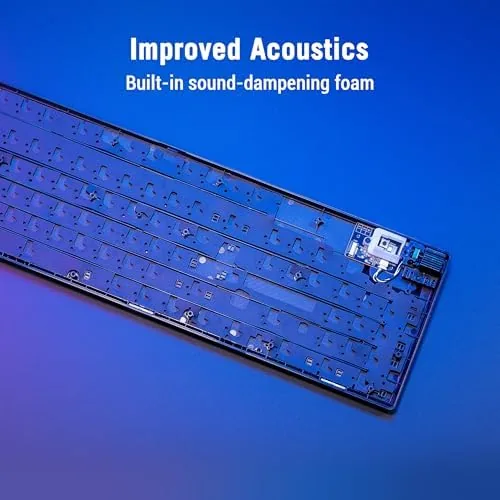 Keyboard in use during a gaming session with RGB glow