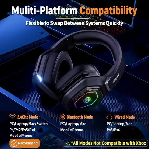 The Ozeino headset side by side with a budget headset for comparison