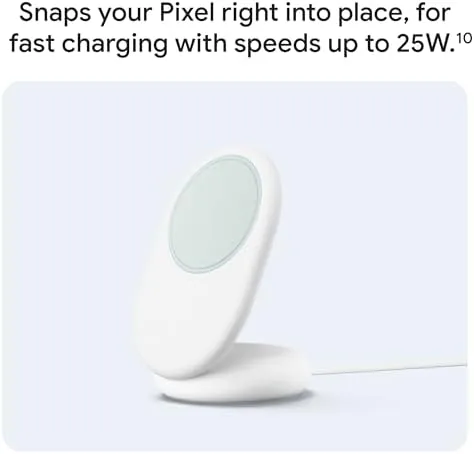 Another view of the Google Pixelsnap Charger with Stand - Fast-Charging Qi2 Wireless Charger