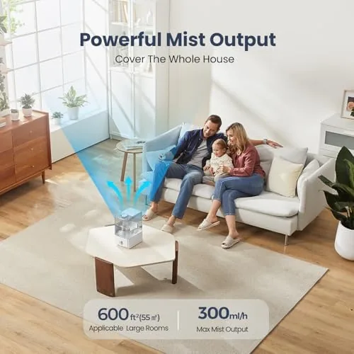 Close look at the Humidifiers for Bedroom Large Room, Top Fill 6.5L Cool Mist build quality