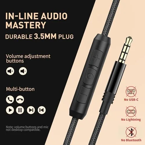 The AILIHEN C90 Wired Headphones with Mic Volume Control Noise Isolating in real use