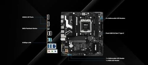 The rear I/O panel showing the 2.5G LAN port, USB ports, and BIOS Flashback button