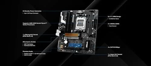 The B850M-X R2.0 next to a larger ATX motherboard for size comparison