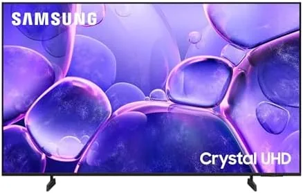 The Samsung 43 inch U8000 TV set up in a living room
