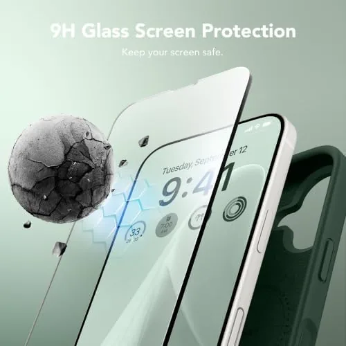 Another view of the GONEZ Magnetic for iPhone 17 Case, Silicone Cover Army Green