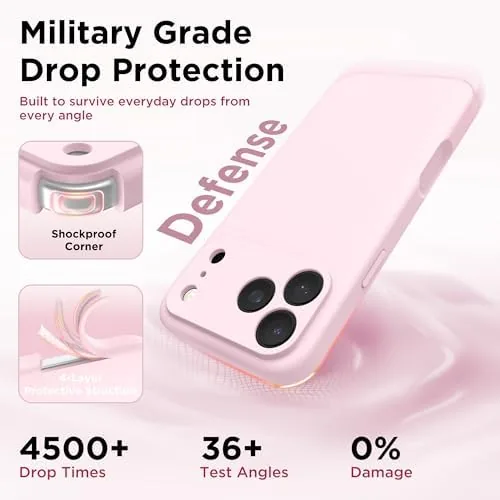 Chalk Pink case in a hand showing the soft finish