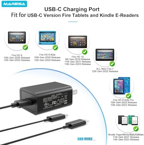 Close look at the 5V 2A Charger, USB-C and Micro-USB Charger Cord | Compatible build quality
