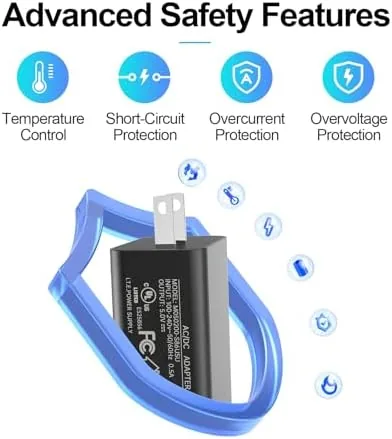Another view of the 5V 2A Charger, USB-C and Micro-USB Charger Cord | Compatible