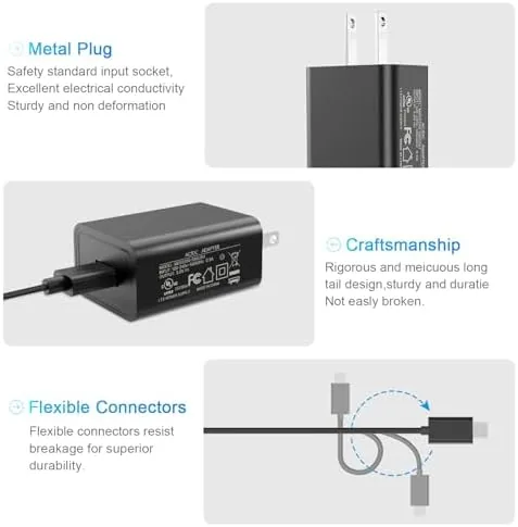The 5V 2A Charger, USB-C and Micro-USB Charger Cord | Compatible compared in context