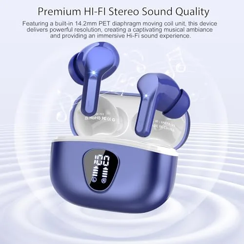 Another view of the Wireless Earbuds, Bluetooth 5.4 Headphones HiFi Stereo, Bluetooth Earbuds |