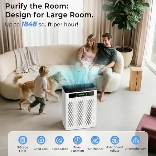 Close look at the Airtok Air Purifiers for Home Large Room Up to 1848sq.ft build quality
