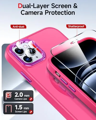 Another view of the LeYi for iPhone-11-Pro-Max Cases Pink with Screen Protector X2 +