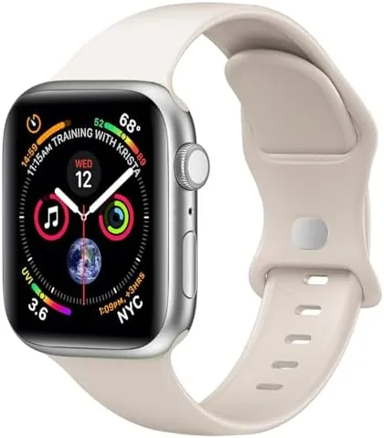 Soft silicone sport band for Apple Watch in black
