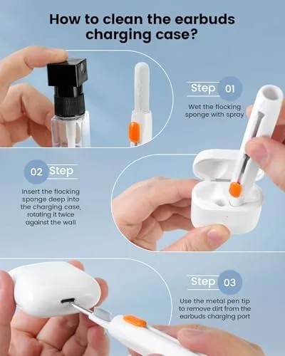 The 20-in-1 AirPod Cleaning Kit Pro 4 3 2 1 Cleaner in real use