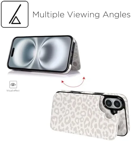 The uCOLOR for iPhone 17 Wallet Case Flip Beige Leopard | compared in context