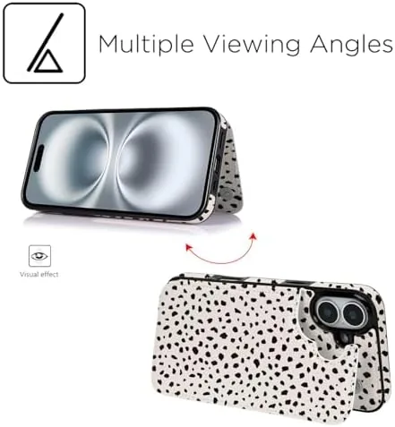 The uCOLOR for iPhone 17 Wallet Case Flip Almond Latte Polka compared in context