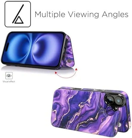 Another view of the uCOLOR for iPhone 17 Wallet Case Flip Amethyst Dreams |