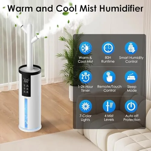 The Humidifier for Large Room, 2.11Gal Cool & Warm Mist,Top Fill in real use