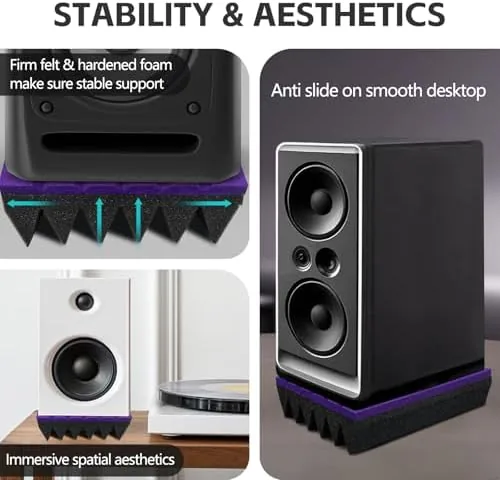 The TroyStudio 9 x 6.3 x 2 Inches Speaker Isolation Pads in real use