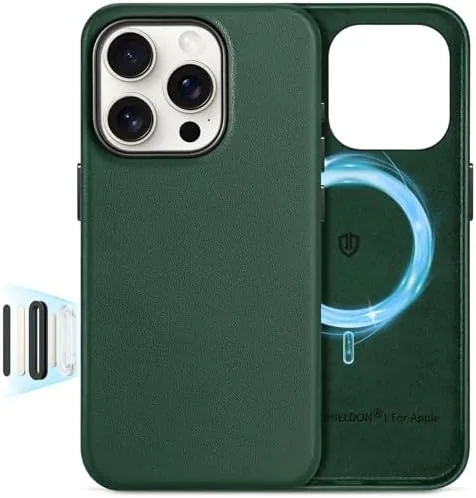 Overview of the SHIELDON Genuine Leather Case for iPhone 16 Pro 6.3" 2024