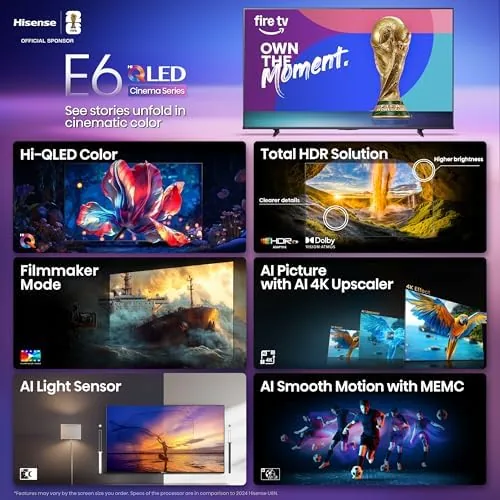 A Dolby Vision HDR movie scene playing on the Hisense television