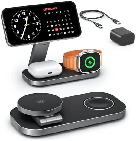 3-in-1 Charging Station for Apple Device, Qi2 25W Certified Magnetic Wireless Foldable Fast Charger Review: Tested and Rated