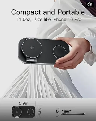 Another view of the 3-in-1 Charging Station for Apple Device, Qi2 25W Certified Magnetic