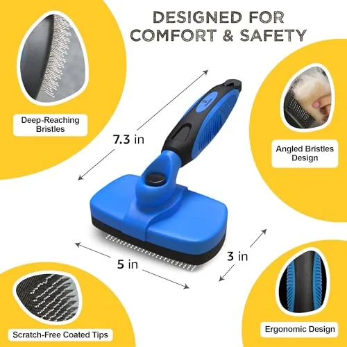 Comparison of the self-cleaning brush with a standard slicker brush