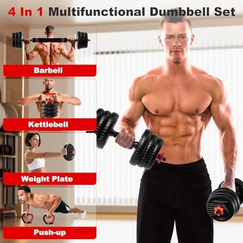 Close look at the Adjustable Dumbbell Set,20/30/45/70/90lbs Free Weight with Connector | 5 in1 build quality
