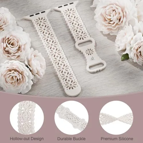 Close up of the hollow floral cutout pattern in the silicone
