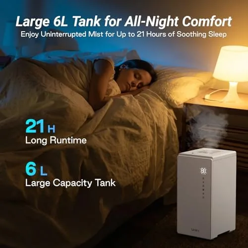 Another view of the 6L Stainless Steel Warm Mist Humidifier with Easy Clean and