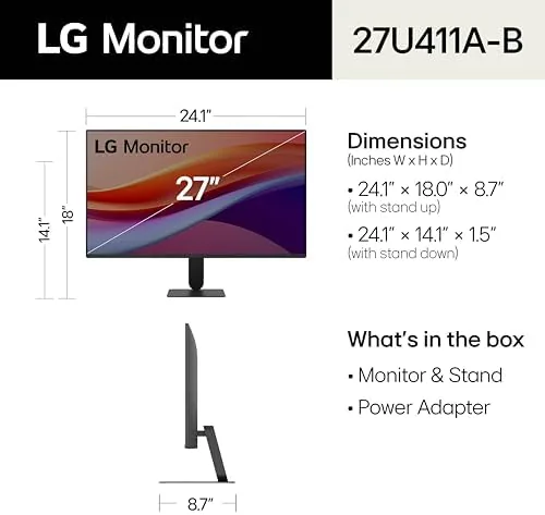 Detail shot of the LG 27U411A-B 27-inch Full HD (1920 x 1080) IPS Computer features