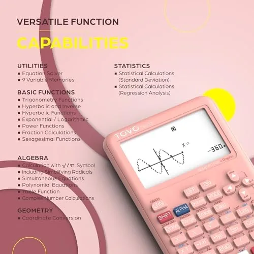 The TOVO Scientific Calculator with Graphic Functions, 360+ Functions Graphing Calculator in real use